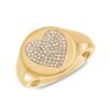 925 Silver Pave Heart Signet Ring - Image 3