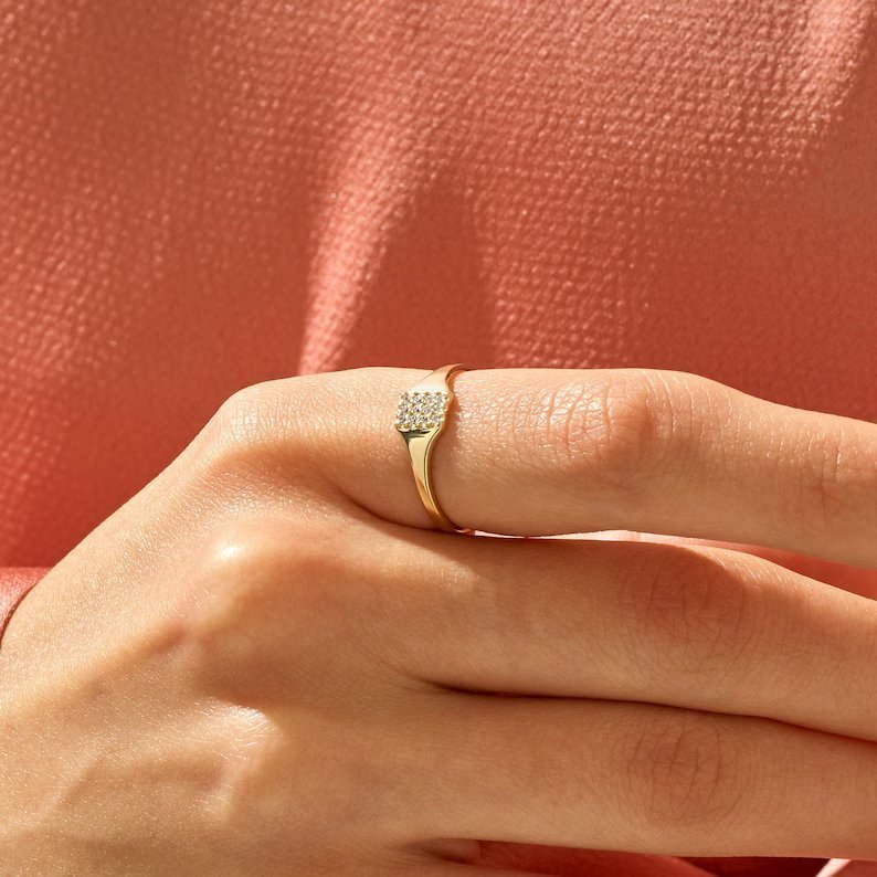 925 Silver Pave Pinky Ring