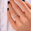 925 Silver Pave Princess Diamond Distance Ring - Image 2