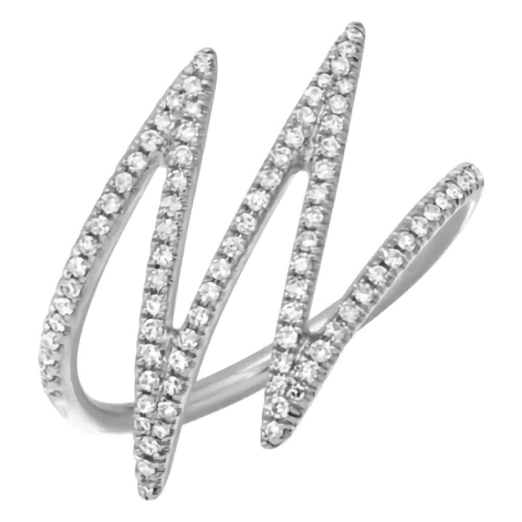 925 Silver Pave Scribble Diamond Ring