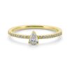 925 Silver pave solitaire pear ring with gold plating