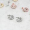 925 Silver Pave Statement Hoop Earrings - Image 3