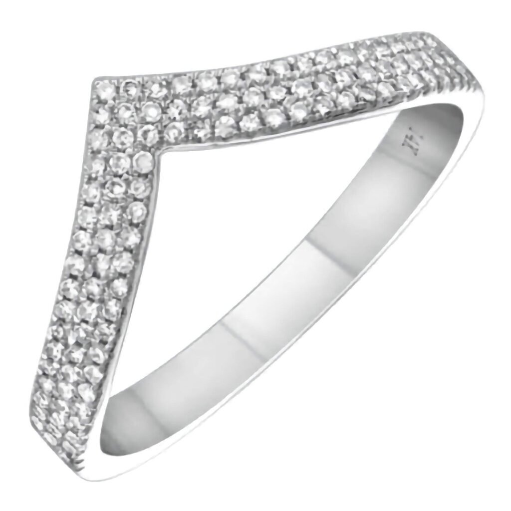 925 Silver Pave V Ring