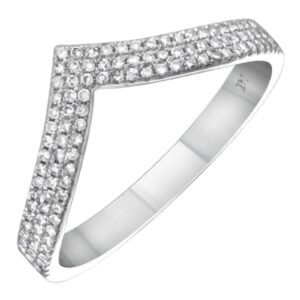 925 Silver Pave V Ring
