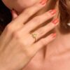 Elegant pear silhouette ring with sparkling premium CZ detailing