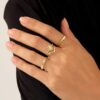 Teardrop-style ring featuring a bright citrine-inspired centrepiece