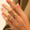 925 Silver Pear Citrine Ring with refined gold-plated design