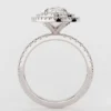 Pear cut diamond engagement ring with nickel-free hypoallergenic silver