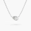 925 Silver Pear Shape Diamond Solitaire Necklace - Image 4
