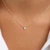925 Silver Pear Shape Diamond Solitaire Necklaces - Image 2
