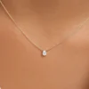 925 Silver Pear Shape Diamond Solitaire Necklaces - Image 5