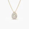 925 Silver Pear Shape Diamond Statement Necklace - Image 4