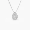 925 Silver Pear Shape Diamond Statement Necklace - Image 5