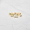 925 silver pear statement ring with smooth, substantial band