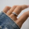 Pear statement ring with premium CZ diamond pave setting