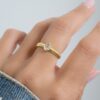 Distinctive pear-inspired ring design with a bold silhouette