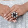 925 Silver Pearl Cocktail Ring - Image 2