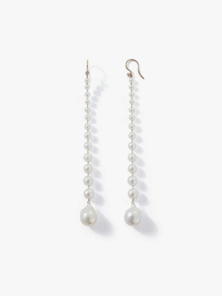 925 Silver Pearl Long Drop Earrings