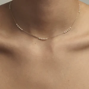 925 Silver Pearl Spaced Necklace