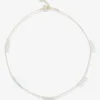 Gold-plated sterling silver necklace with evenly spaced pearl details