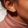 Pearl stud earrings with 925 sterling silver and gold plating