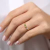 925 Silver Peridot and Diamond Ring crafted for everyday wear in sterling silver