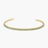 925 Silver Peridot Tennis Bracelet with polished gold plating