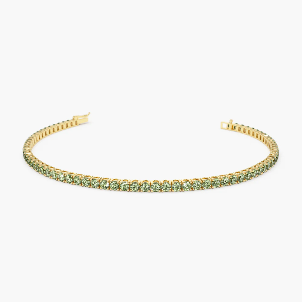 925 Silver Peridot Tennis Bracelet