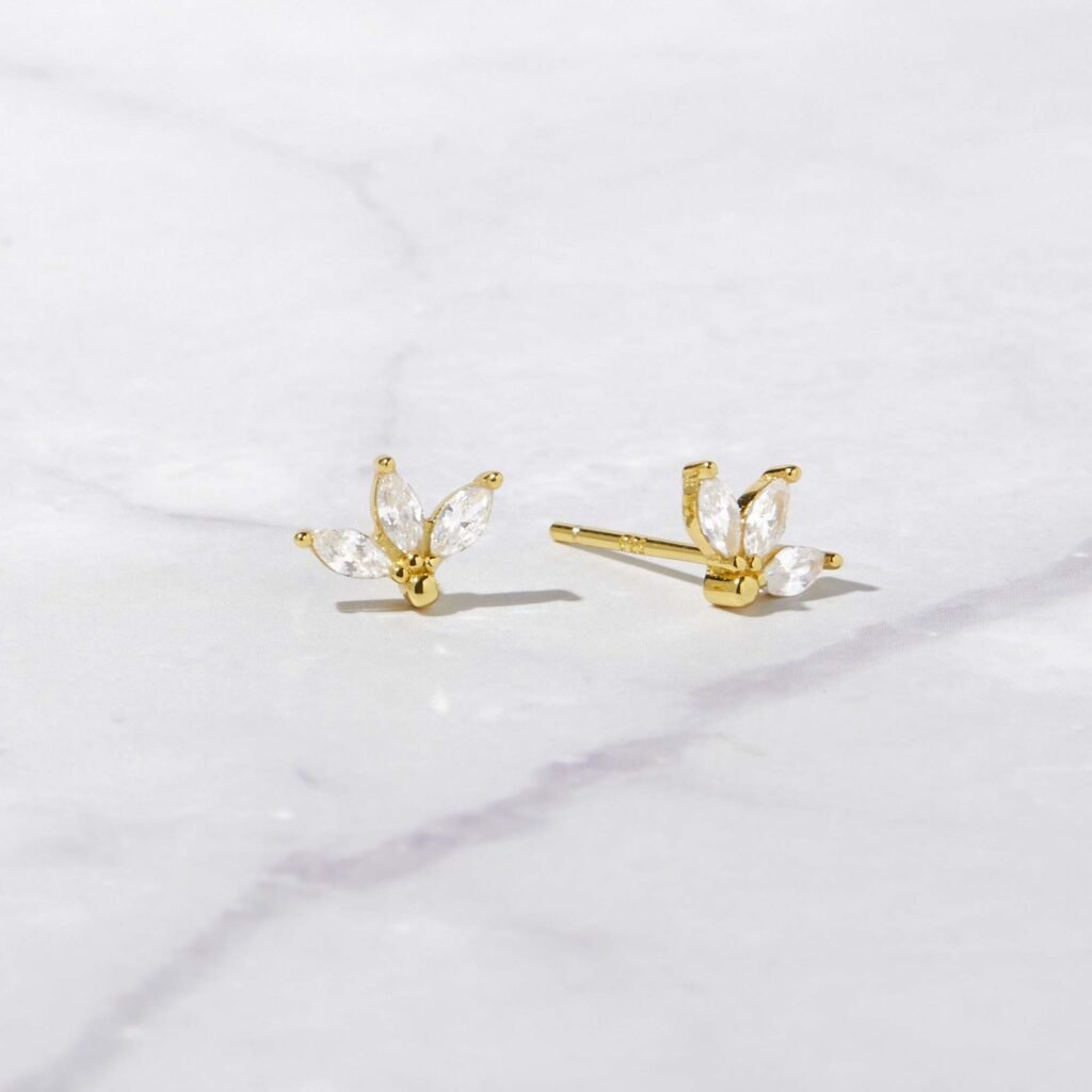925 Silver Petal Studs Earrings