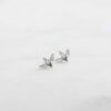 925 Silver Petal Studs Earrings with Premium CZ Diamond detail