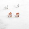 925 Silver Petal Studs Earrings in 925 Sterling Silver and thick gold plating