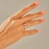 925 Silver Pink Tourmaline Flower Ring