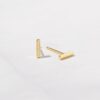 925 Silver plain bar stud earrings with a sleek rectangular shape