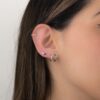 925 Silver Plain Huggies Earrings - Image 2