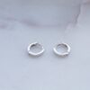 925 Silver Plain Huggies Earrings - Image 3