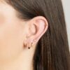 925 Silver Plain Huggies Earrings - Image 4