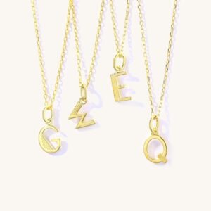 925 Silver Plain Initial Necklaces