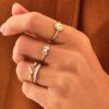 Elegant leaf-shaped ring crafted in 925 Sterling Silver