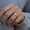 925 Silver engagement ring with prong-set CZ diamond stone