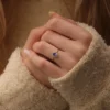 925 Silver Purple Stone Ring