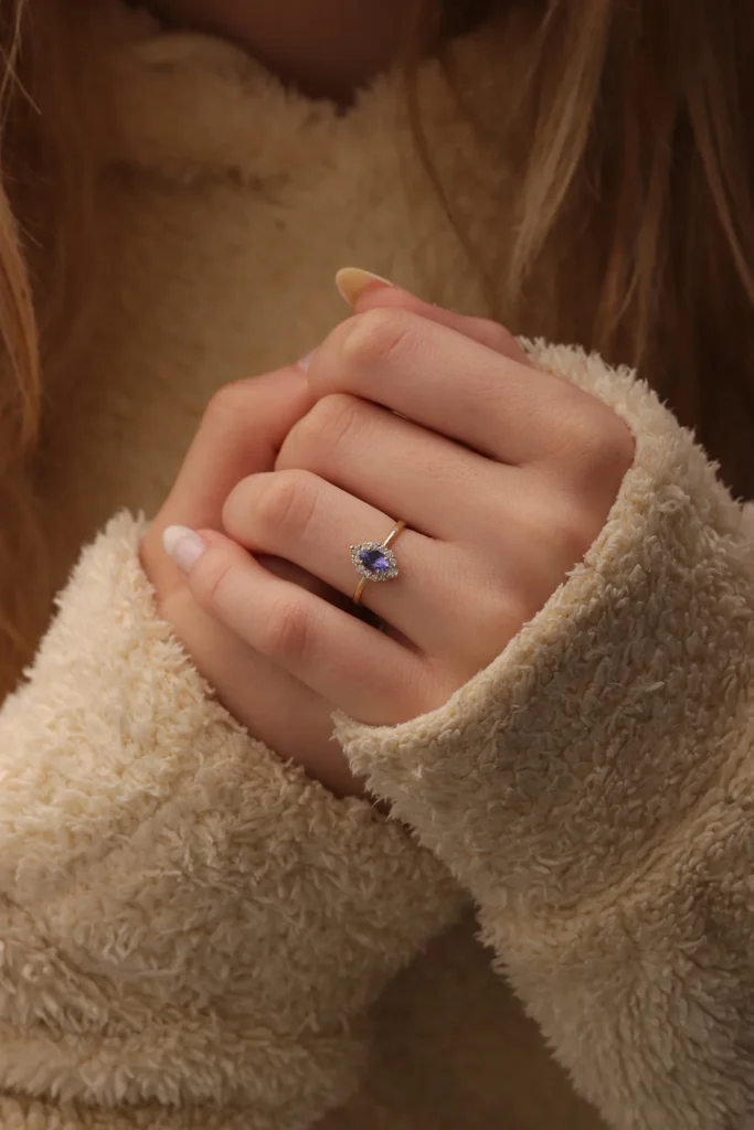 925 Silver Purple Stone Ring