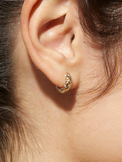 925 Silver Quilted Hoop Earrings