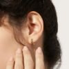 925 Silver Quilted Hoop Earrings - Image 2