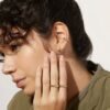 925 Silver Quilted Hoop Earrings - Image 4