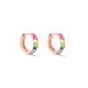 Compact huggie earrings with rainbow-set premium CZ stones