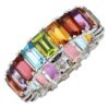 Rainbow-inspired eternity band with continuous stone setting