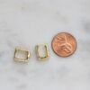 Pavé rectangle huggies earrings with sparkling finish