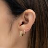 Nickel-free huggies earrings with polished rectangular shape