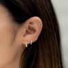 Slim rectangle huggies earrings with a snug profile