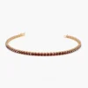 925 Silver Red Garnet Tennis Bracelet with polished sterling silver finish